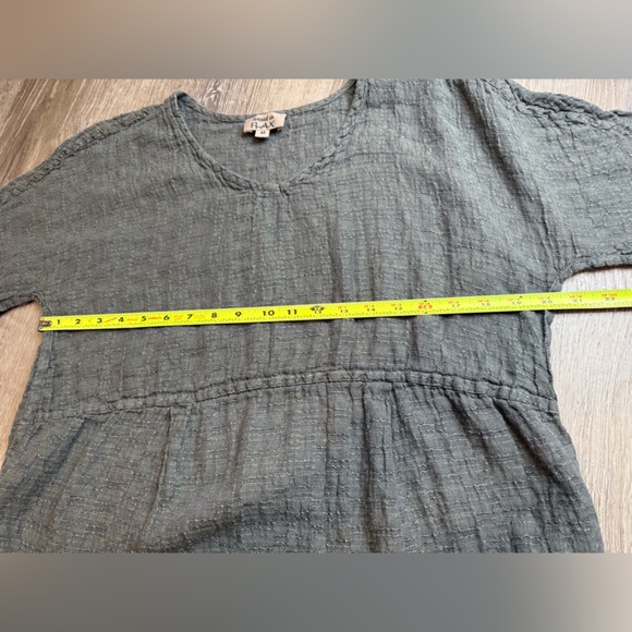 Dressed in FLAX 100% Linen Lagenlook Oversized Shift Dress in Gray Size Medium - Picture 4 of 7